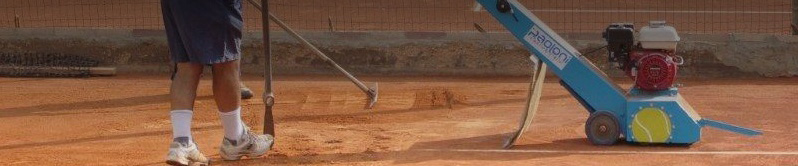 Tennis red clay court maintenance